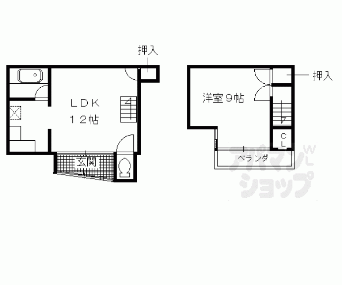 【三条京阪新丸太町貸家】間取