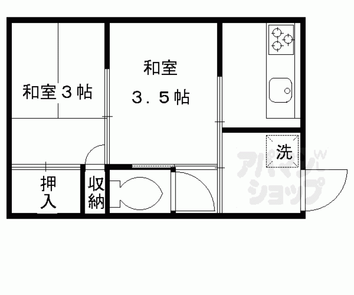 【東山区池殿町貸家２２０－９】間取