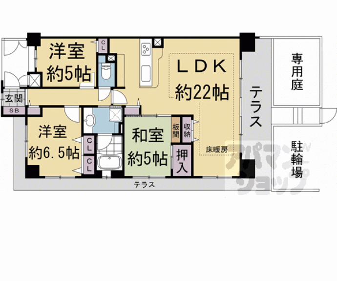 【パデシオン御池西ノ京グラン】間取
