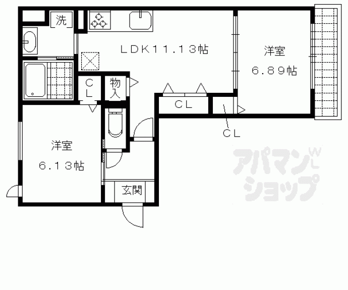 【セジュール西大路三条】間取