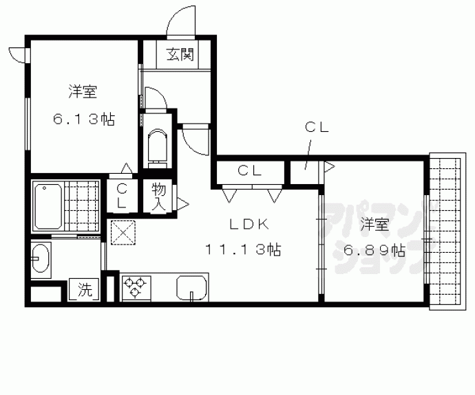 【セジュール西大路三条】間取