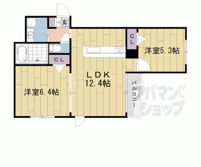 【シャーメゾン二条城西】間取