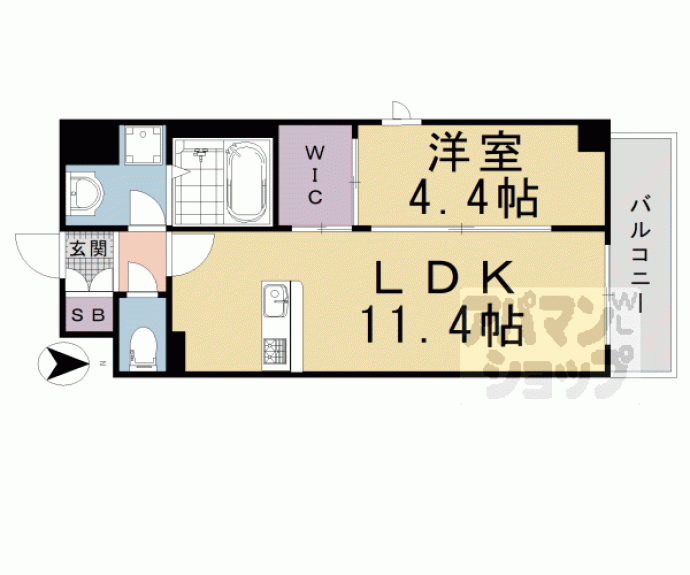 【THE RESIDENCE 二条駅前】間取