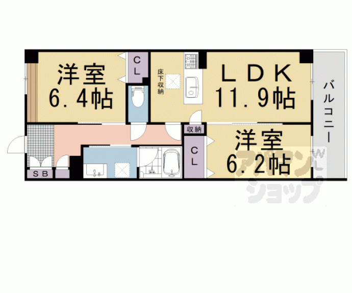 【シャーメゾン京都六角大宮】間取