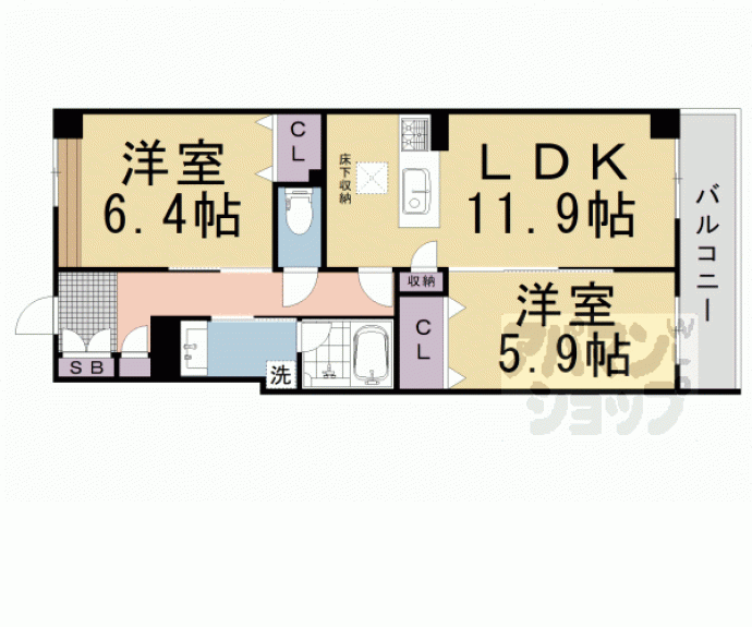 【シャーメゾン京都六角大宮】間取