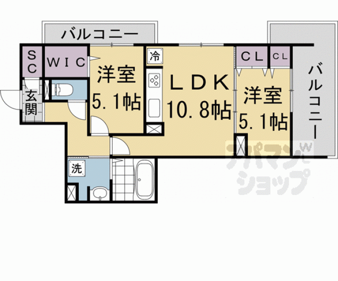 【Wisteria西大路五条】間取