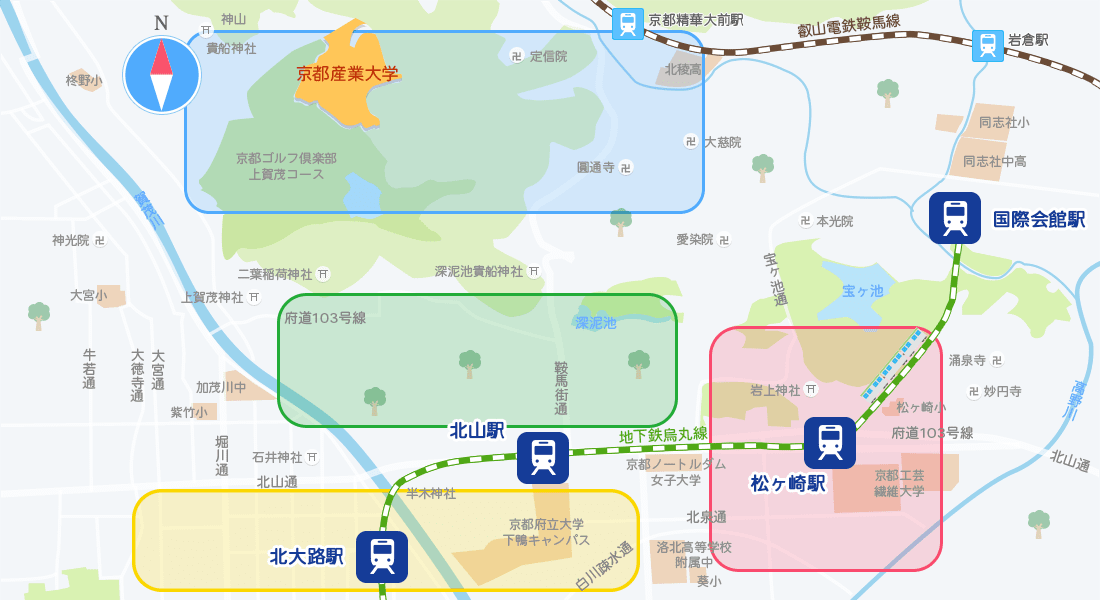 京都産業大学の周辺地図