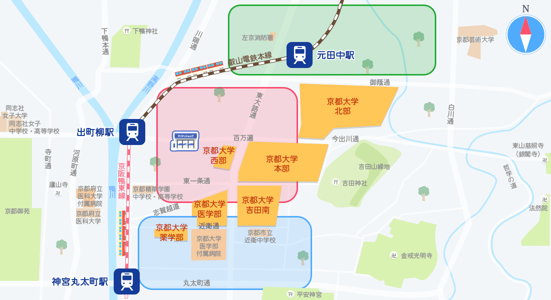 京都大学の周辺地図