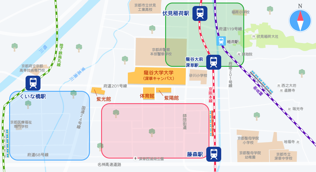 龍谷大学の周辺地図