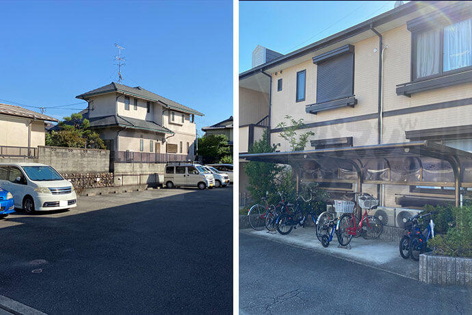 車をお持ちの方に！敷地内駐車場完備