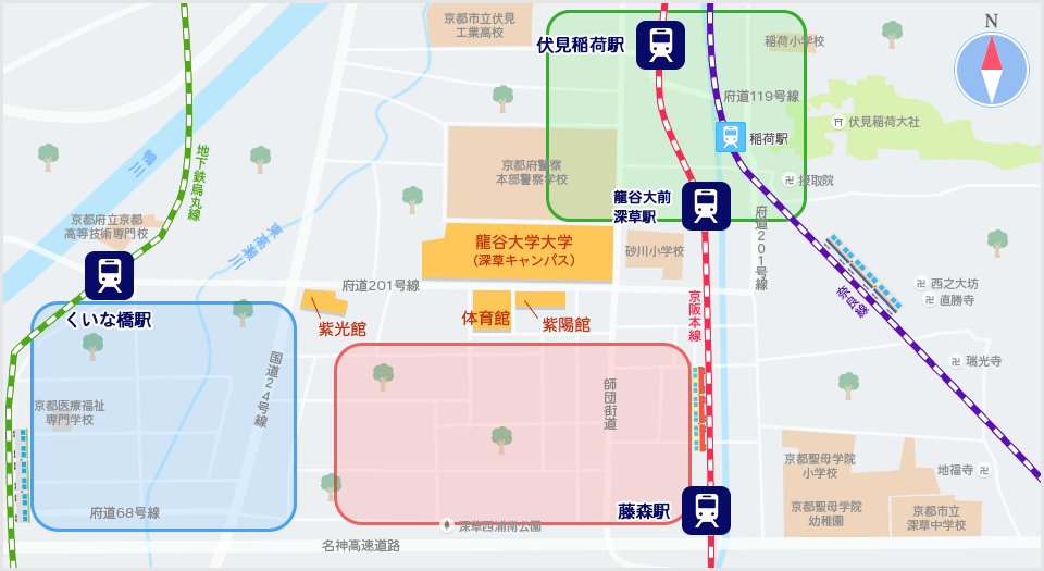 龍谷大学の周辺地図